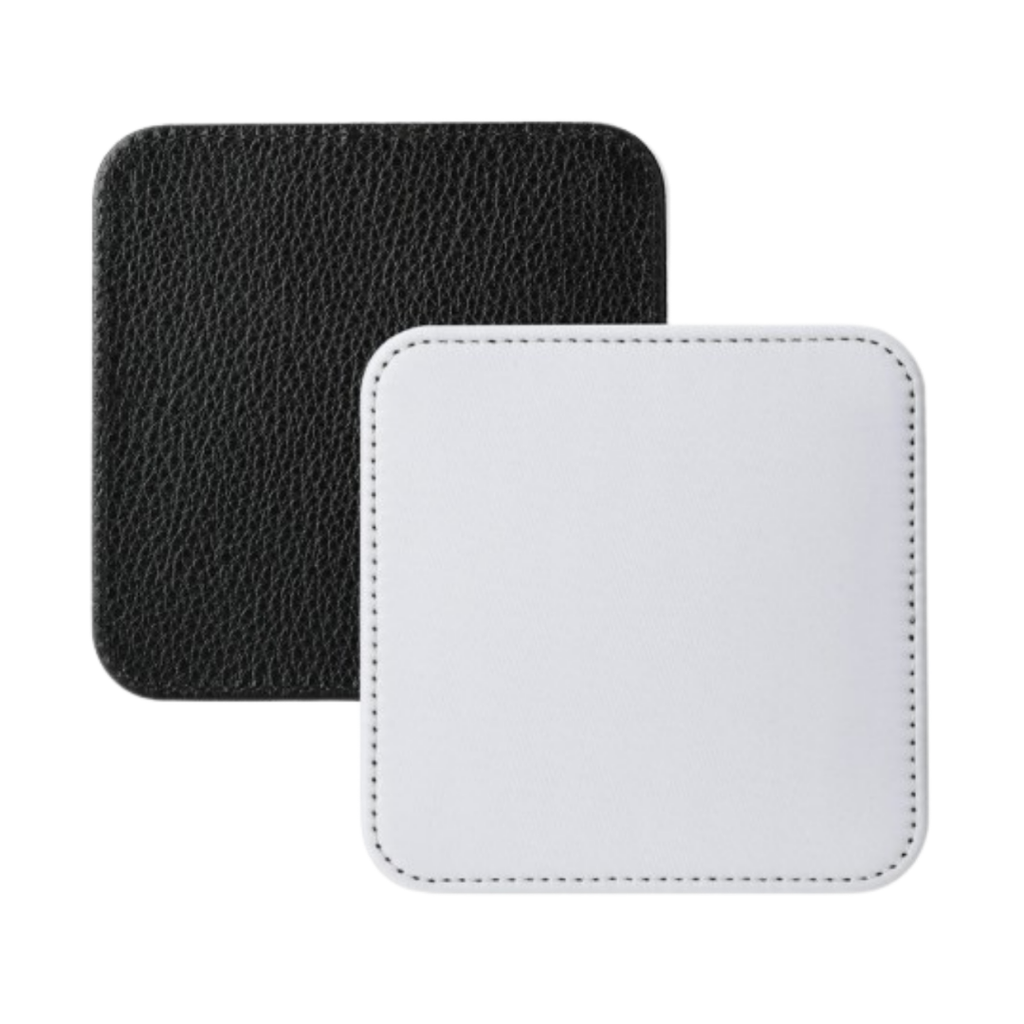 Square Leather Coaster - Black Base
