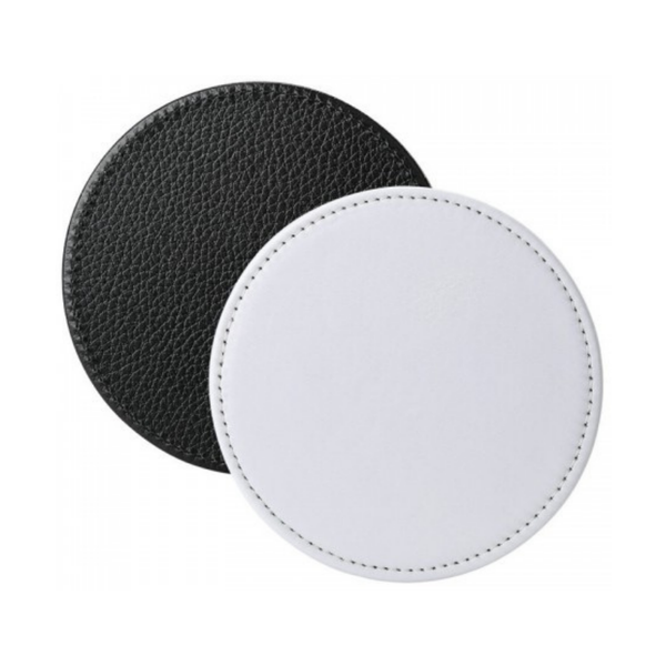 Circle Leather Coaster - Black Base