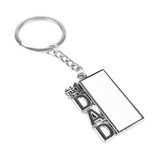 Number 1 (#1) Dad Metal Keyring - Silver