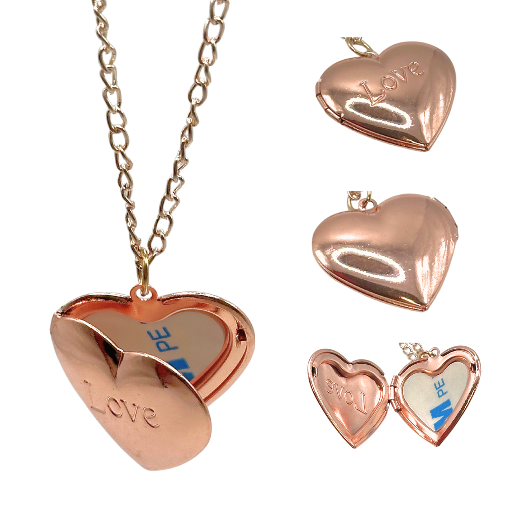 Love Necklace Locket Sublimation Blank - Rose Gold