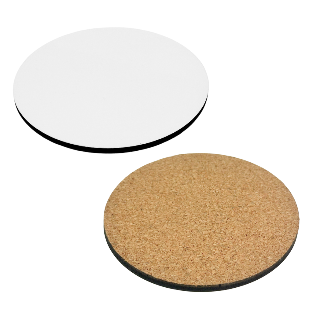 Circle MDF Coaster - Cork Base