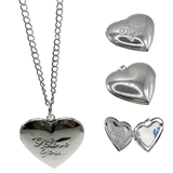 I Love You Necklace Locket Sublimation Blank - Silver