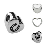 Pandora Style Horse Shoe Heart Charm Silver Sublimation Blank