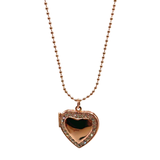 Diamanté Love Heart Outline Necklace Locket - Rose Gold