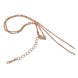 Diamanté Love Heart Outline Necklace Locket - Rose Gold