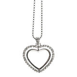 Spinning Silver Diamanté Heart Necklace (Double Sided) Sublimation Blank