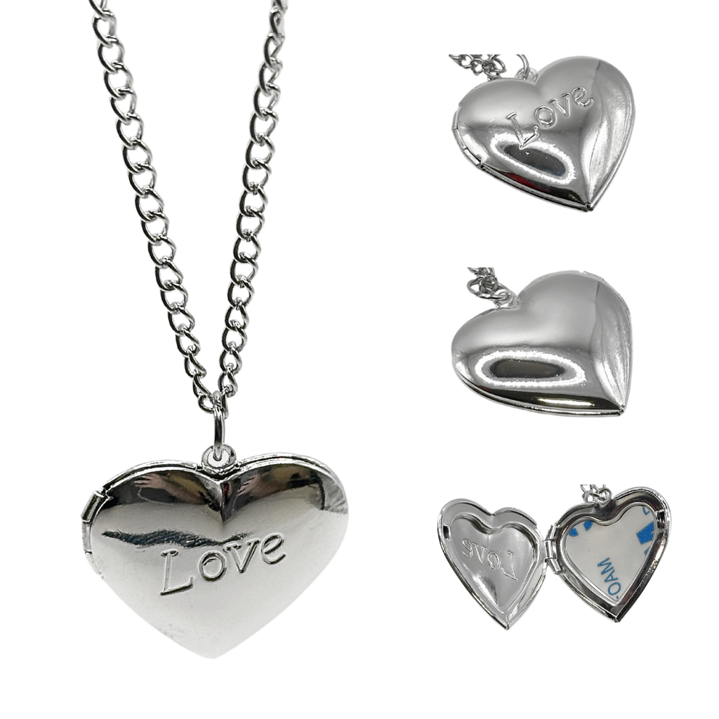 Love Necklace Locket Sublimation Blank - Silver
