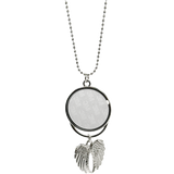 Dangling Car Mirror Silver Charm - Double Sided With Gift Box