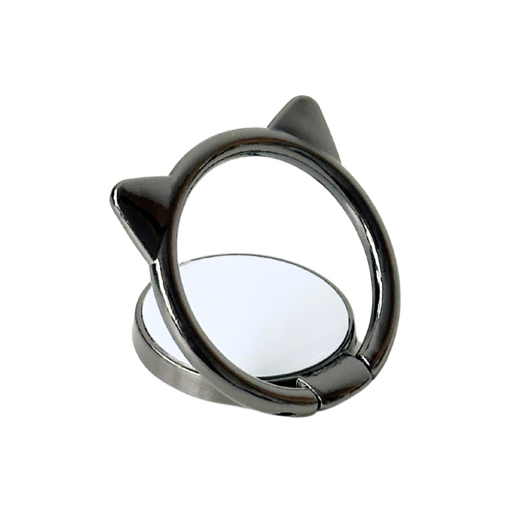Cat Ears Metal Phone Grip – Black