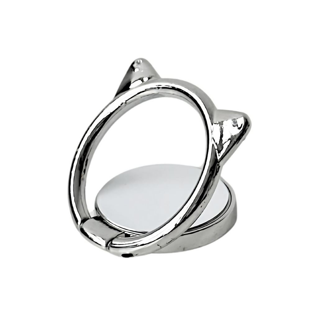 Cat Ears Metal Phone Grip – Silver