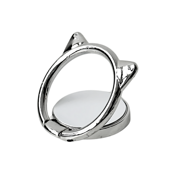 Cat Ears Metal Phone Grip – Silver