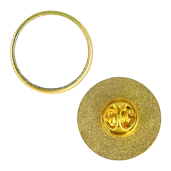 Circle Metal Badge Lapel Pin - Gold