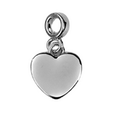 Pandora Style Dangling Heart Charm (Silver Diamanté) Sublimation Blank