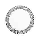 Diamanté Circle Metal Badge With Pin - Silver