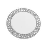 Diamanté Circle Metal Badge With Pin - Silver