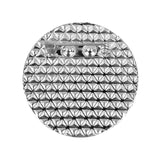 Diamanté Circle Metal Badge With Pin - Silver
