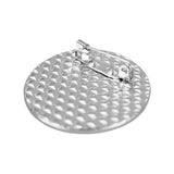 Diamanté Circle Metal Badge With Pin - Silver