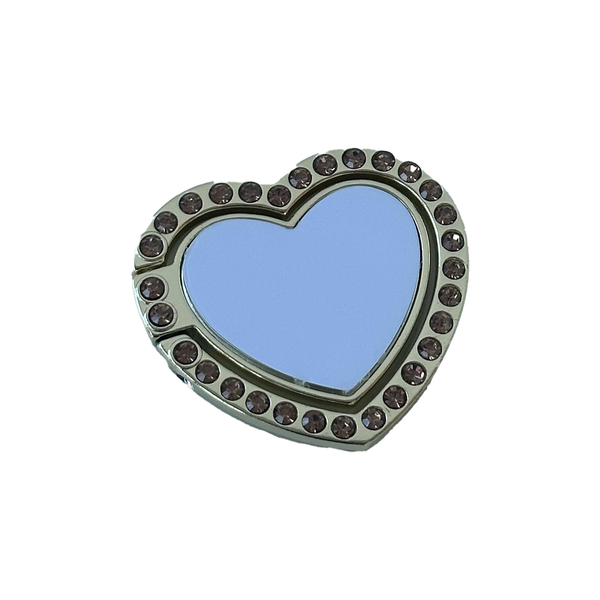 Gold Diamanté Heart Shape Metal Phone Grip