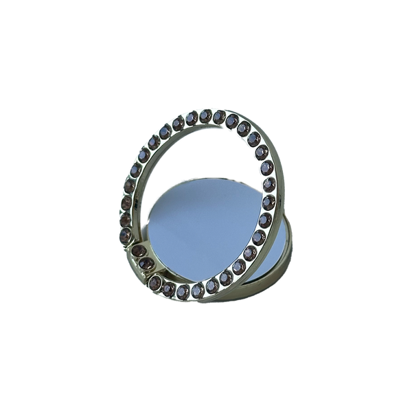 Gold Diamanté Circle Shape Metal Phone Grip