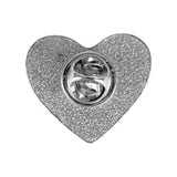 Heart Shape Metal Badge Lapel Pin - Silver