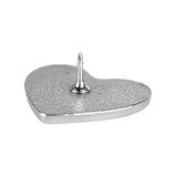 Heart Shape Metal Badge Lapel Pin - Silver
