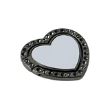 Black Diamanté Heart Shape Metal Phone Grip