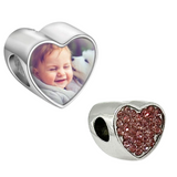 Pandora Style Heart Charm (Pink Diamanté) Sublimation Blank