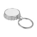 Circle Bottle Lid Shape Bottle Opener Keyring - Silver