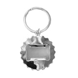 Circle Bottle Lid Shape Bottle Opener Keyring - Silver