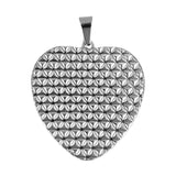 Double Diamanté Heart Necklace - Silver