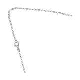 Double Diamanté Heart Necklace - Silver