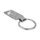 3D Football Rectangle Keyring - Silver