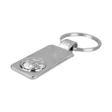 3D Football Rectangle Keyring - Silver