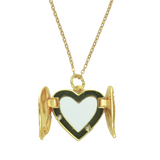 Angel Wings Heart Shaped Locket Necklace - Gold