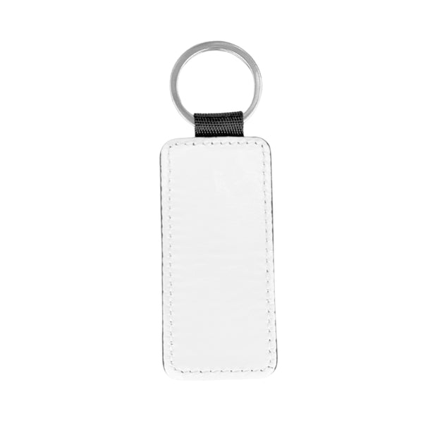 Rectangle Double Sided Leather Keyring