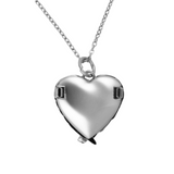 Diamanté Angel Wings Heart Shaped Locket Necklace - Silver