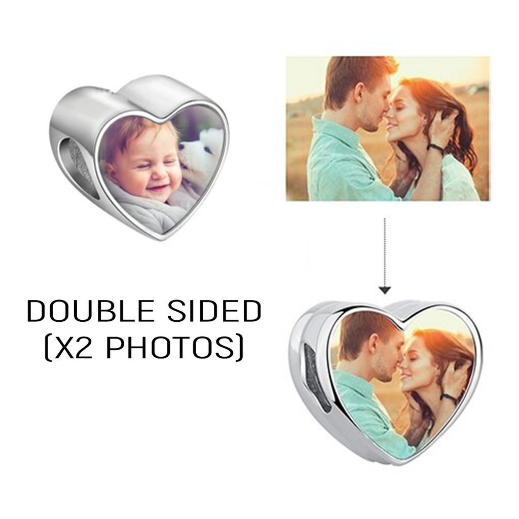 Pandora Style Heart Charm (Double Sided Print) Sublimation Blank