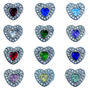 Birthstone Silver Diamanté Heart Pandora Style Charm - Multi Colours / Months