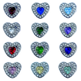 Pandora Style Birthstone Heart Charm (Silver Diamanté) Sublimation Blank