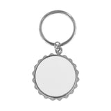 Bottle Cap Shaped Bottle Opener Keyring - Silver