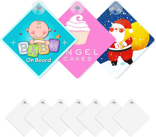 PVC Car Window Sign Square Diamond Shape - Clear