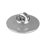Circle Metal Badge Lapel Pin - Silver