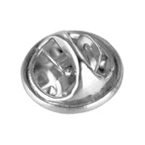 Circle Metal Badge Lapel Pin - Silver