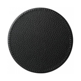 Circle PU Leather Coaster - Black