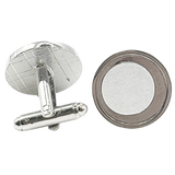 Circle Silver Cufflinks - Pair
