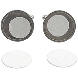 Circle Silver Cufflinks - Pair