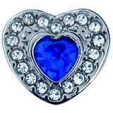 Birthstone Silver Diamanté Heart Pandora Style Charm - Multi Colours / Months