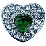 Birthstone Silver Diamanté Heart Pandora Style Charm - Multi Colours / Months