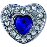 Birthstone Silver Diamanté Heart Pandora Style Charm - Multi Colours / Months