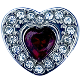 Birthstone Silver Diamanté Heart Pandora Style Charm - Multi Colours / Months